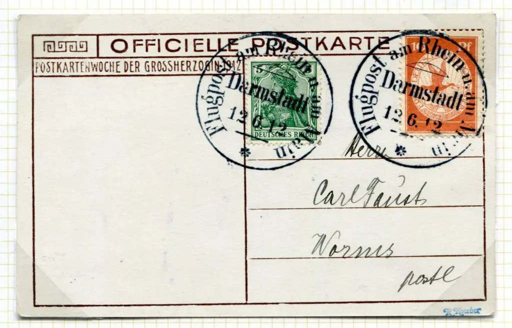 1912 Rhein am Main semi-official postcard with ... Image 1++