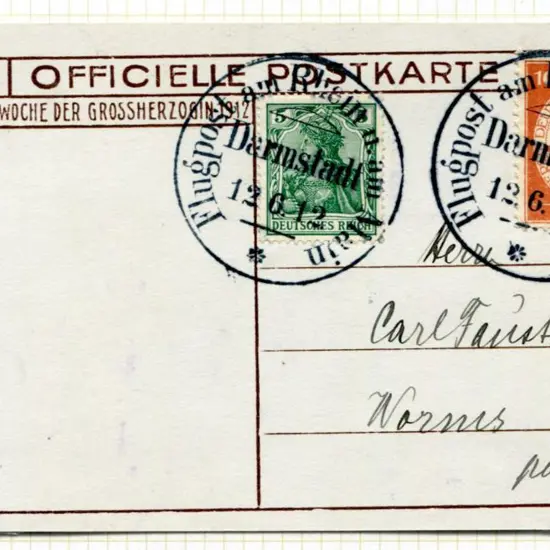 1912 Rhein am Main semi-official postcard with ...