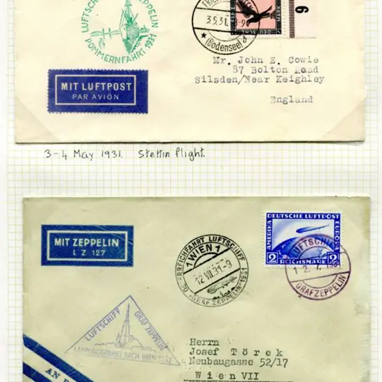 LZ127-106 Stettin Flight May 3-4, 1931 cover to ...