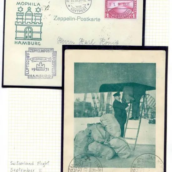 LZ127-133Bb Switzerland Flight card Sep 11 1931 ...