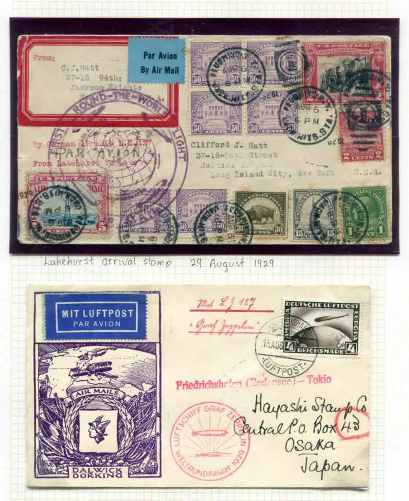 LZ127-28B with German Weltrundfahrt 1929 cachet in ... Image 1++