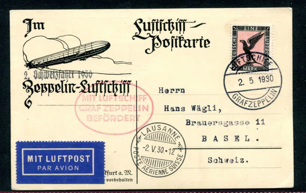 LZ127-47B Switzerland Flight with mail drop at ... Image 1++