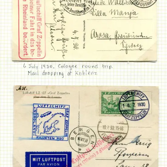 LZ127-57C/50Cb July 6 1930 Round Trip Cologne with ...