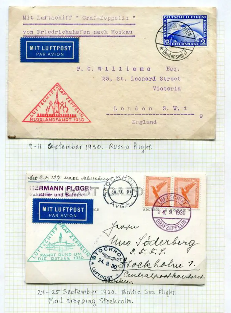 LZ127-79A Sept 9 1930 Russia Flight London ... Image 1++