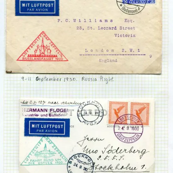 LZ127-79A Sept 9 1930 Russia Flight London ...