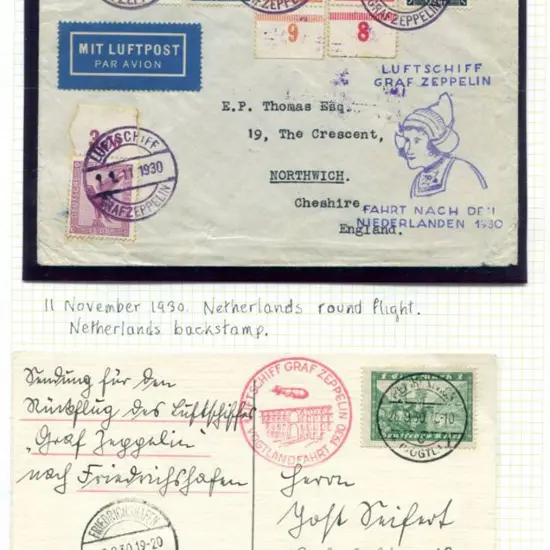 LZ127-84A Sept 28 1930 Vogtland Flight card ...