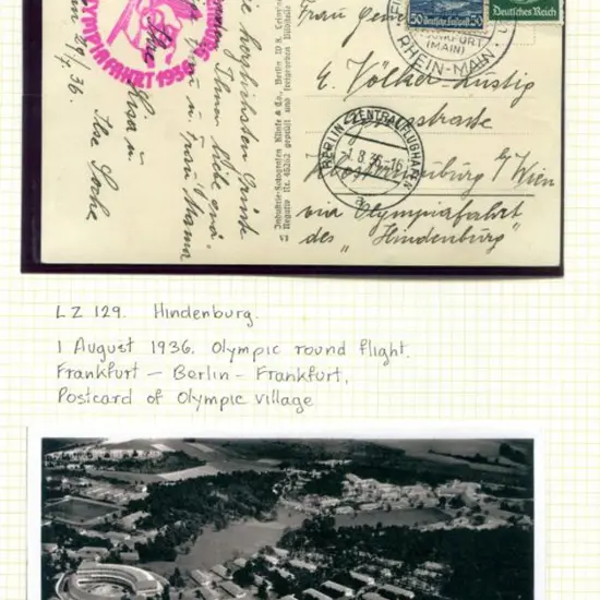LZ129-19 Olympic Flight (Round Flight) Postcard ...