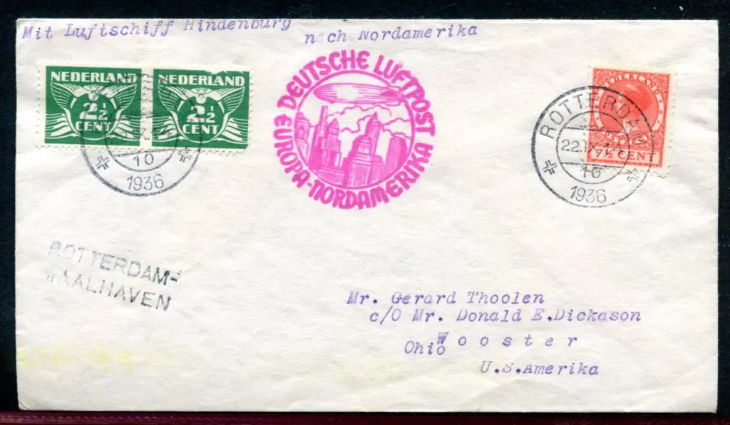 LZ129-25A Europa-Nordamerika "skyline" pictorial ... Image 1++