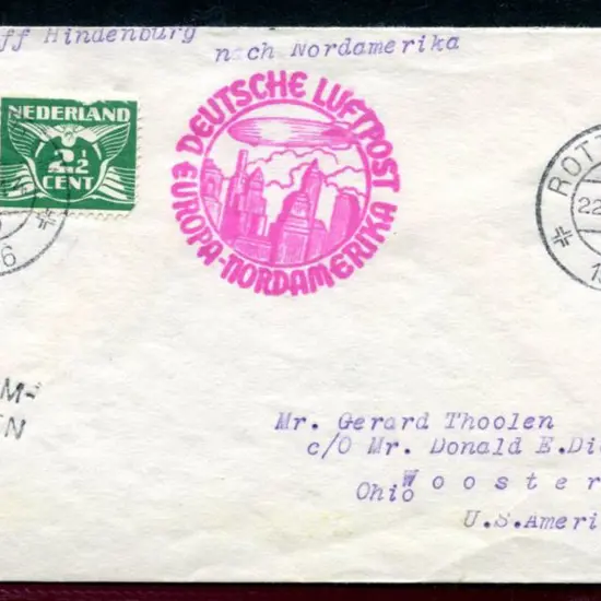 LZ129-25A Europa-Nordamerika "skyline" pictorial ...