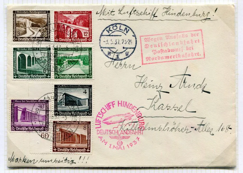 LZ129-35A Germany Flight May 1 1937 with pictorial ... Image 1++