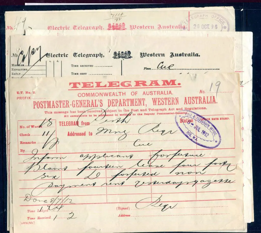 1896-1912 group of used "Electric Telegraph" forms ... Image 1++
