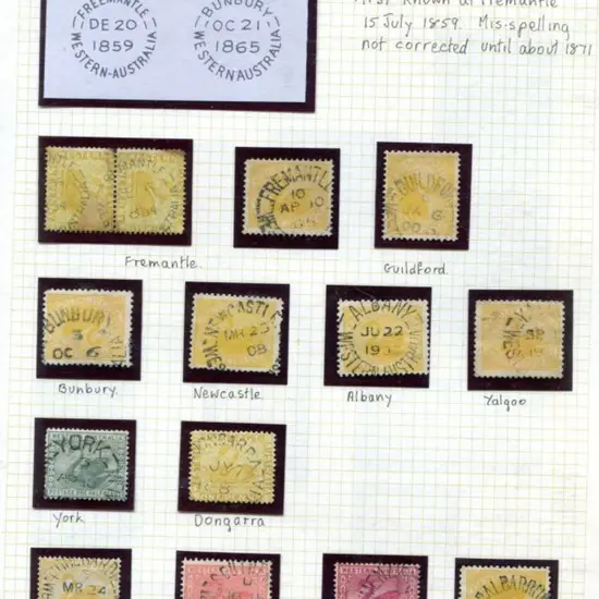 Postmarks 1850's-1914 cds's on WA stamps divided ...