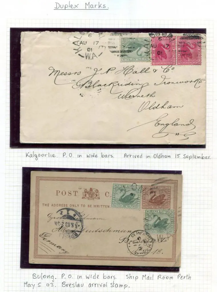 Postmarks Duplex markings on 5 single stamps, 4 ... Image 1++