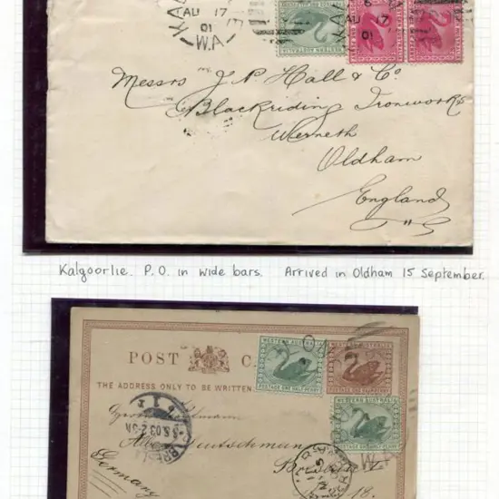 Postmarks Duplex markings on 5 single stamps, 4 ...
