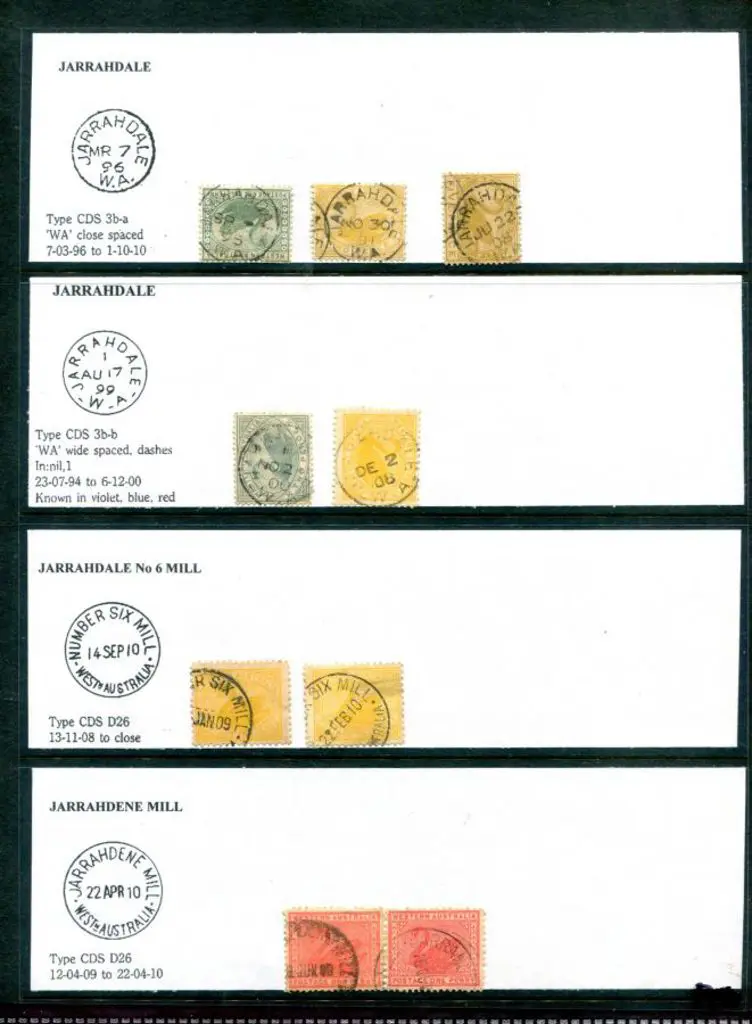 Postmarks Range of "J" postmarks noting Jarrahdale ... Image 1++