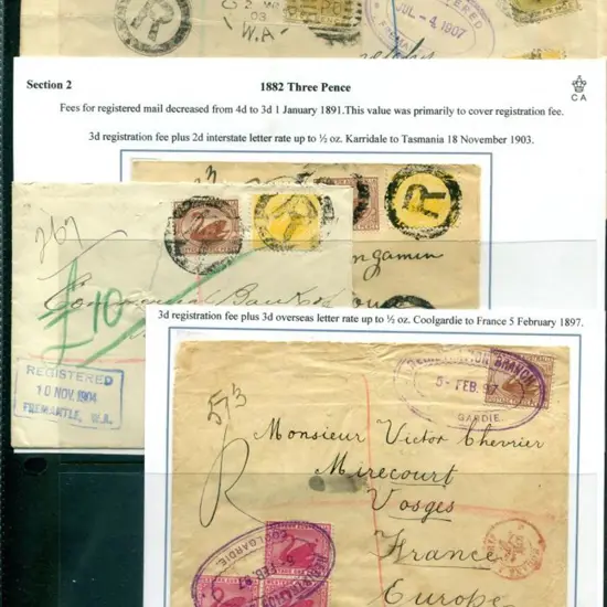 Registered Mail 1897-1905 covers x 12 in very ...