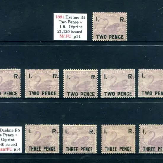 Revenues 1881 "I.R…." ovptd Mint/unused selection ...