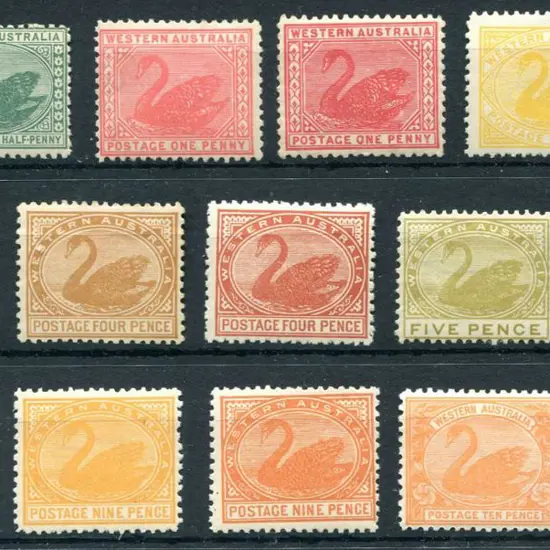 Swans 1905/12 wmk GR/double-lined A selection ...