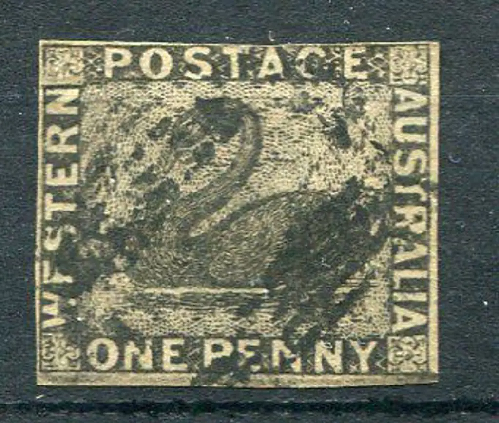 1854 1d black with 3 complete margins & just ... Image 1++