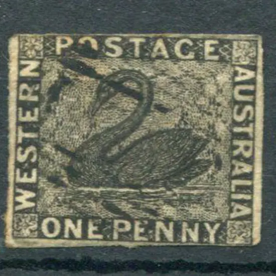 1854 1d black with 2 fine & 2 very close margins. ...