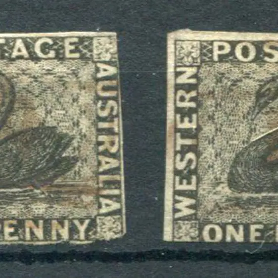 1854 1d black x 2 with first having close to ...