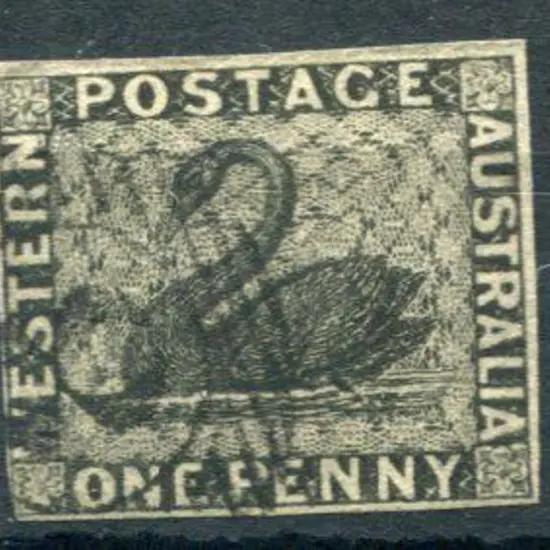 1854 1d black with 3 clear margins, close at ...