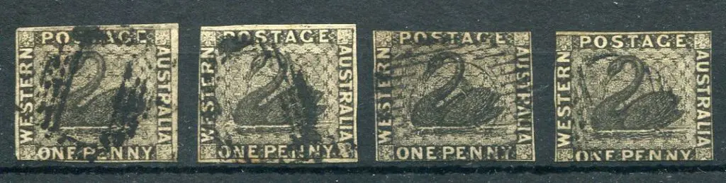 1854 1d blacks x 4 with 2 almost 4 margin ... Image 1++
