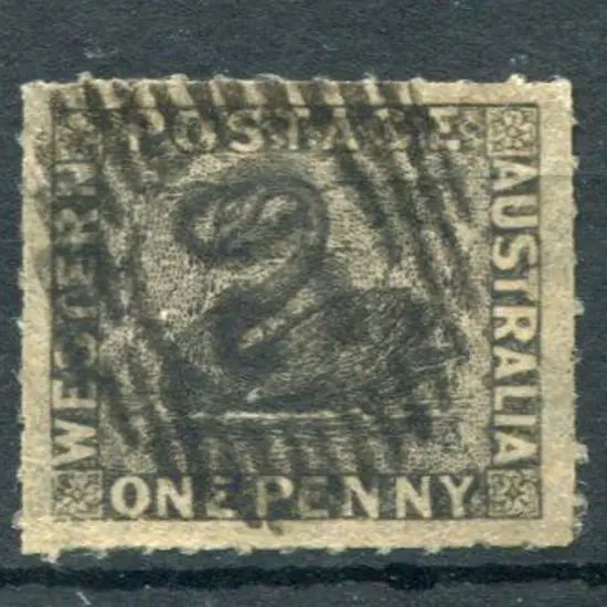 1854 1d black with large margins all round & ...
