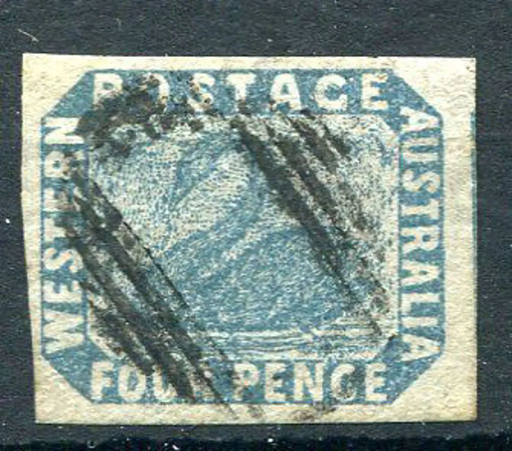 1854 4d blue with 4 full margins. F/U with void ... Image 1++