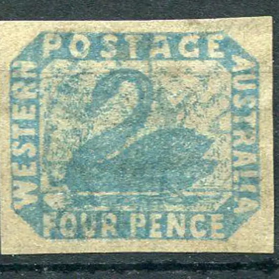 1854 4d blue with white flaw above "FO" of "FOUR". ...