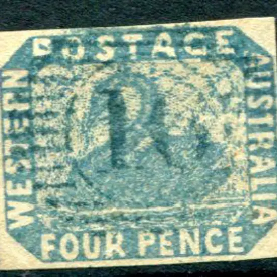 1854 4d blue with 4 clear margins & lightly ...