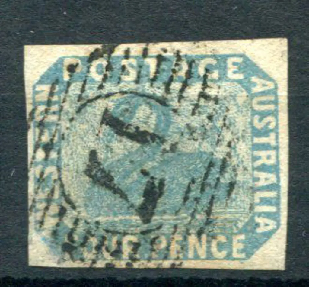 1854 4d blue with 4 fine margins & fine used with ... Image 1++