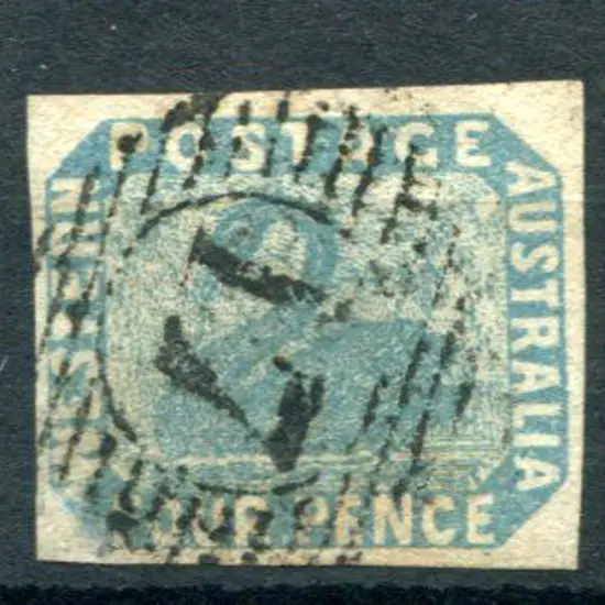 1854 4d blue with 4 fine margins & fine used with ...