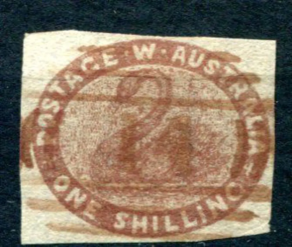 1854 1/- deep red brown with all margins clear of ... Image 1++