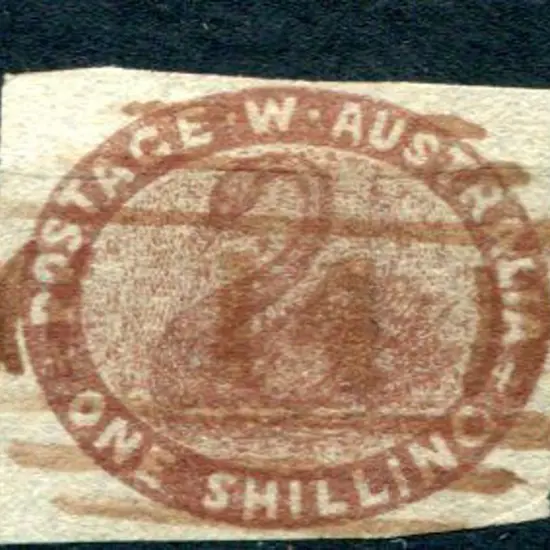 1854 1/- deep red brown with all margins clear of ...