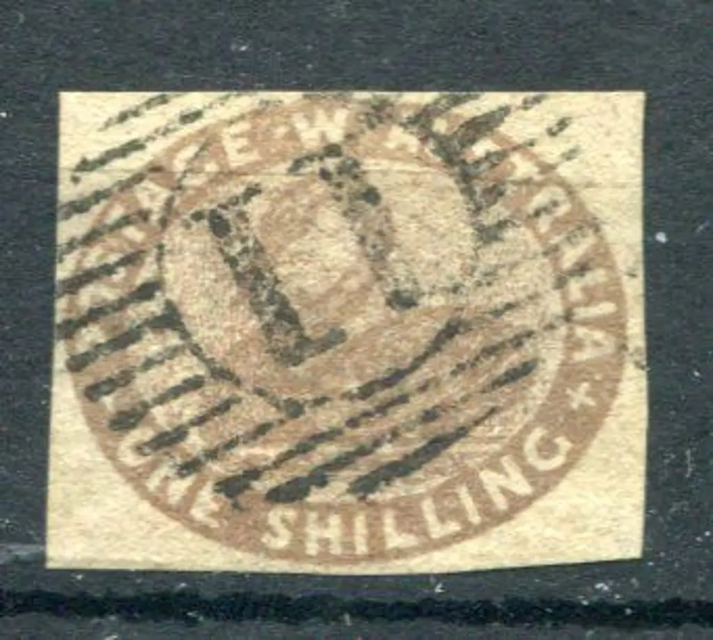 1855 1/- grey-brown with clear margin. F/U with ... Image 1++