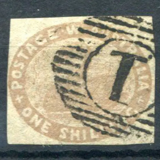 1855 1/- pale brown imperf with 4 margins clear of ...