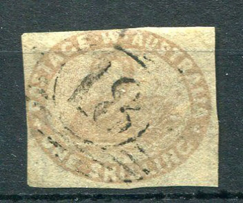 1855 1/- pale brown with 2 clear margins, left & ... Image 1++