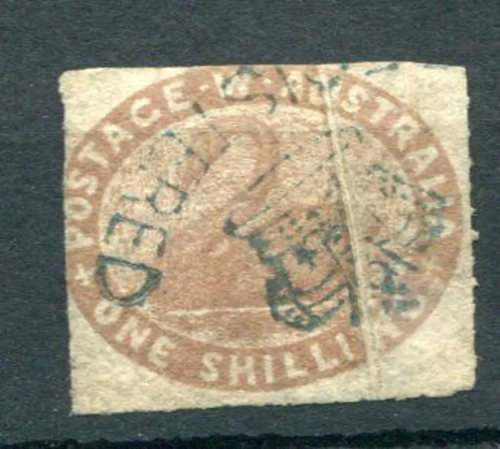 1855 1/- pale brown part rouletted on 3 sides & ... Image 1++