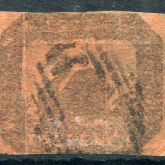 1858 2d brown-black on red printed on both sides ...
