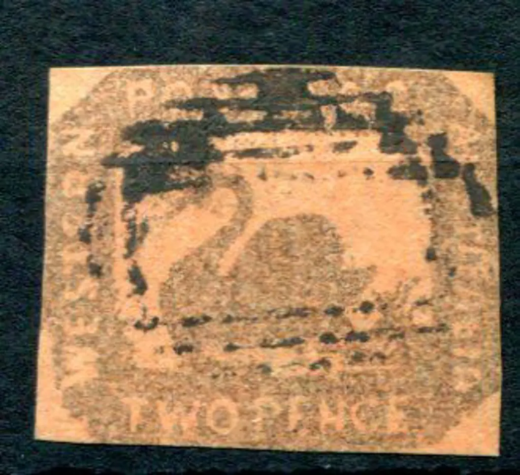 1850 2d brown-black on red printed on both sides ... Image 1++