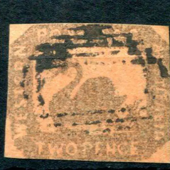1850 2d brown-black on red printed on both sides ...