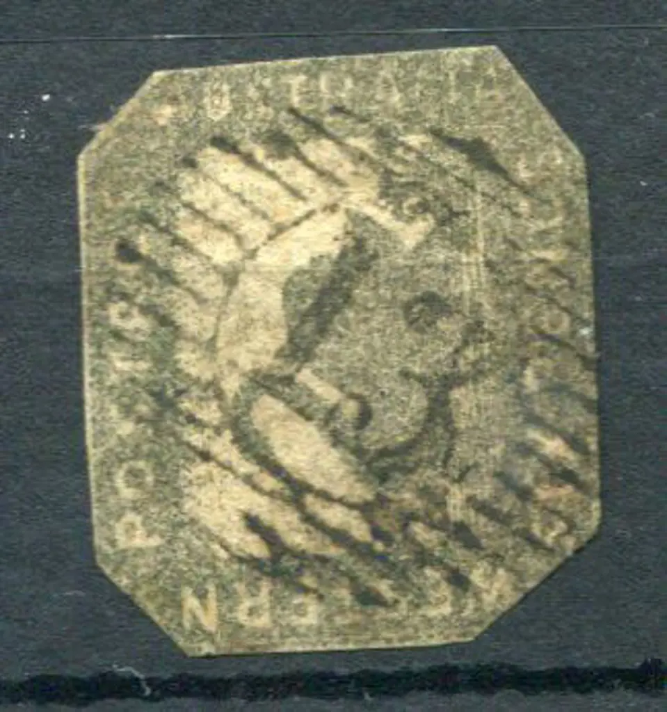 1857 6d golden-bronze Hillman cut to shape. F/U ... Image 1++