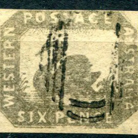 1857 6d black-bronze with 3 margins well clear of ...