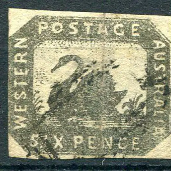 1857 6d black-bronze with 4 close to touching ...