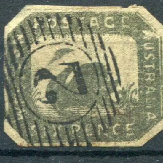 1857 6d black-bronze imperf/rouletted Hillman. Cut ...