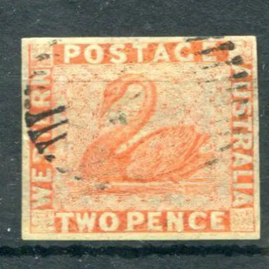 1860/64 2d pale orange with 4 close to touching ...