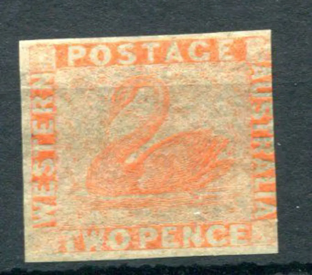 1860 2d orange-vermilion with 3 fine margins, just ... Image 1++