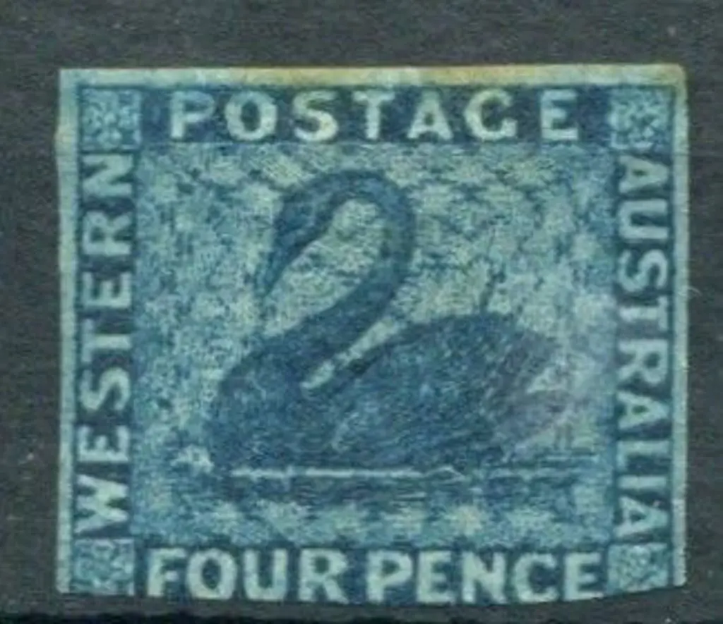 1860 4d deep blue with upright inverted wmk. 3 ... Image 1++