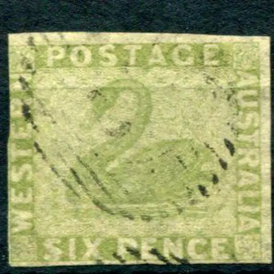 1861 6d sage-green with 3 clear margins, just ...